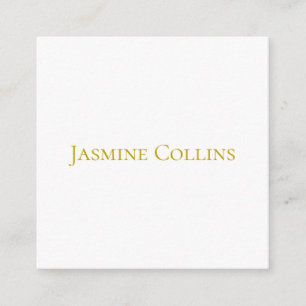 Tarjeta De Recepción Color Dorado Nombre Profesional Minimalista Simple