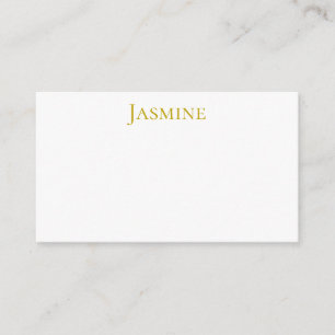 Tarjeta De Recepción Color Dorado Nombre Profesional Minimalista Simple