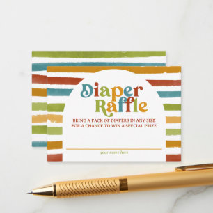 Tarjeta De Recepción Color primario Boho Arcoiris Raffle