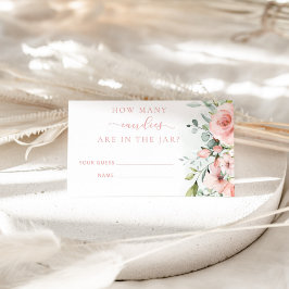 Tarjeta De Recepción Color rosa de color floral adivinar cuántos lienzo