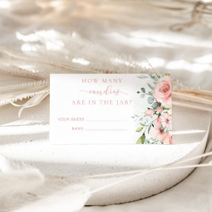 Tarjeta De Recepción Color rosa de color floral adivinar cuántos lienzo