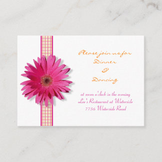 Tarjeta de recepción color rosa Gerbera Daisy