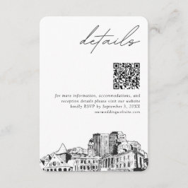 Tarjeta De Recepción Colorado Springs Boda Detalles modernos Código QR