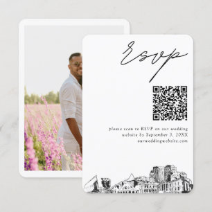 Tarjeta De Recepción Colorado Springs Boda RSVP moderno Código QR