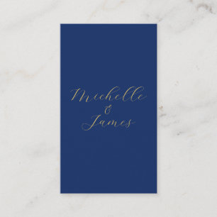 Tarjeta De Recepción Colores Azul y Dorado Nombre Profesional Moderno y