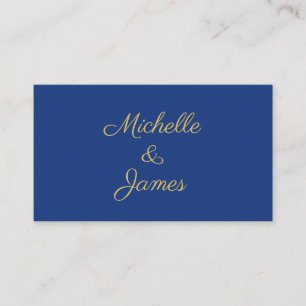 Tarjeta De Recepción Colores Azul y Dorado Profesional Moderno de Moda