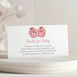 Tarjeta De Recepción Colores de agua rosada: libros de Baby Shower para