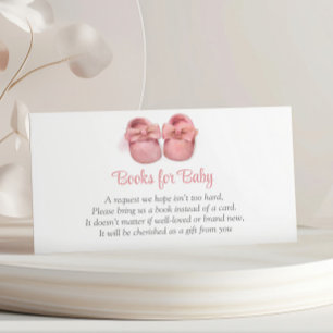 Tarjeta De Recepción Colores de agua rosada: libros de Baby Shower para