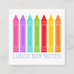 Tarjeta De Recepción Colorful Crayons Lunch Notes