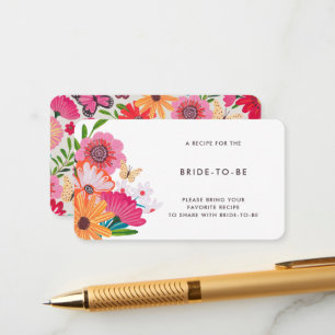 Tarjeta De Recepción Colorida Bridal Flor Silvestre Comparte Una Receta