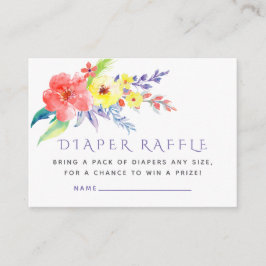 Tarjeta De Recepción Colorida floral Baby Shower Diaper Raffle