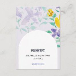 Tarjeta De Recepción Colorida y hermosa acuarela de Boho Lilac Floral