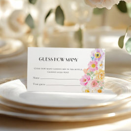 Tarjeta De Recepción Coloridas Duchas de Novias en Jardín Adivinan Cuán