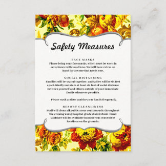 Tarjeta De Recepción Coloridas medidas de seguridad del Boda Springtime