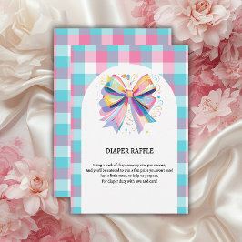 Tarjeta De Recepción Colorido Bow Baby Shower