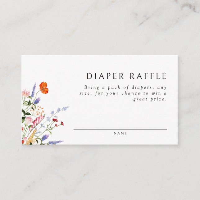 Tarjeta De Recepción Colorido Diaper Raffle (Anverso)
