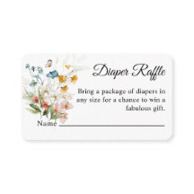 Colorido Floral Bouquet Diaper Raffle Baby Shower
