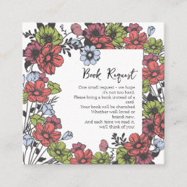 Tarjeta De Recepción Colorido Pastel Wildflower Baby Book Request