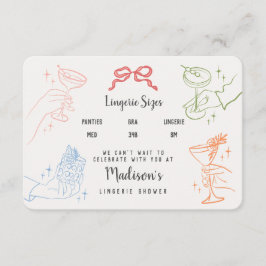 Tarjeta De Recepción Colorido Retro Fiesta Cóctel Lingerie Tamaño Inser