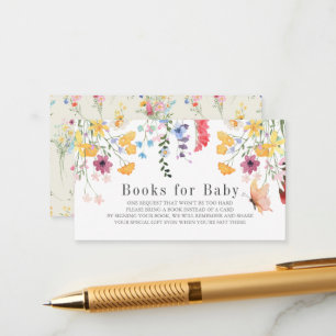 Tarjeta De Recepción Coloridos libros Baby Shower de flores silvestres