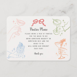 Tarjeta De Recepción Coloridos Panties Retro Cocktail Bach Fiesta Inser