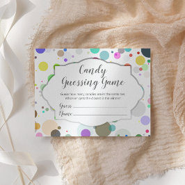 Tarjeta De Recepción Coloridos puntos de la polca adivinan cuántos cara