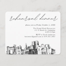 Tarjeta De Recepción Columbus Boda Elegante Cena de ensayo