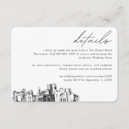 Tarjeta De Recepción Columbus Boda Hotel Room Block Detalles