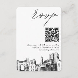 Tarjeta De Recepción Columbus Boda RSVP moderno Código QR