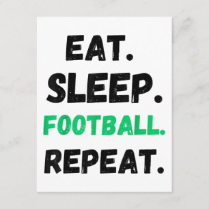 Tarjeta De Recepción Come Fútbol Duerme Repite Lindo Come Fútbol Duerme