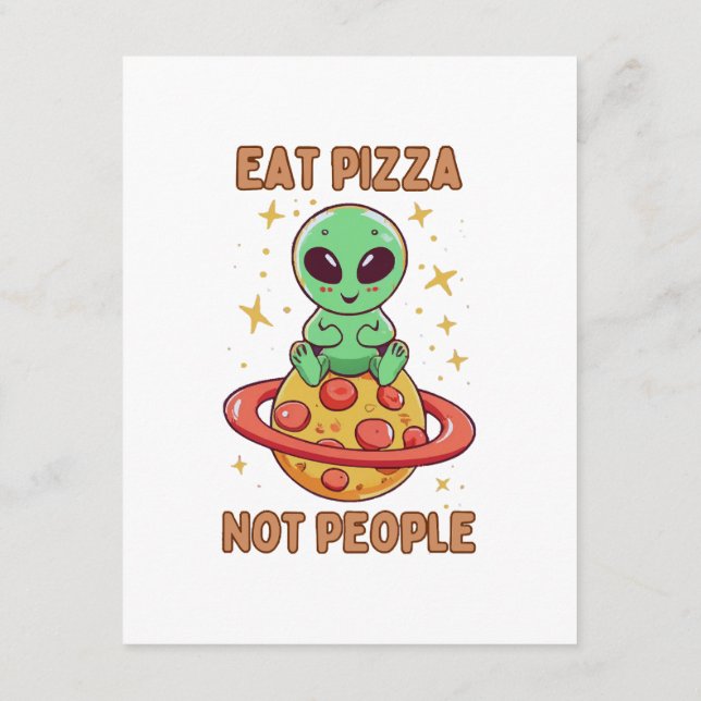 Tarjeta De Recepción Come pizza no personas (Reverso)