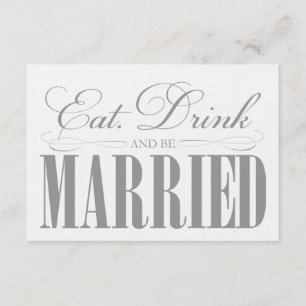 Tarjeta De Recepción Comer agua, beber y estar casada   Afiliación