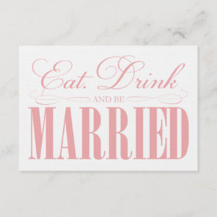 Tarjeta De Recepción Comer de coral, beber y estar casada   Afiliación