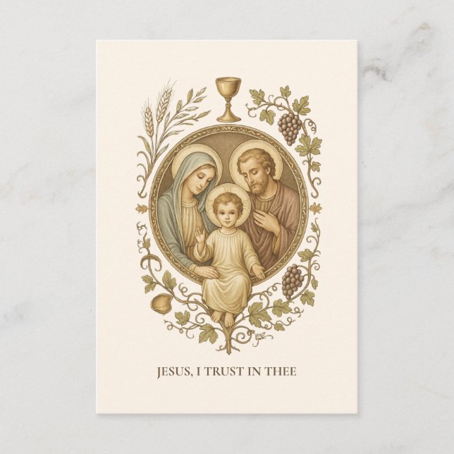 Tarjeta De Recepción Communion Holy Family Remembrance Holy Card (Anverso)