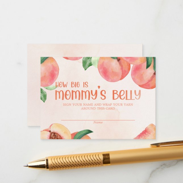 Tarjeta De Recepción Cómo bis es el Baby Shower Belly de mamá (Anverso/Reverso In Situ)