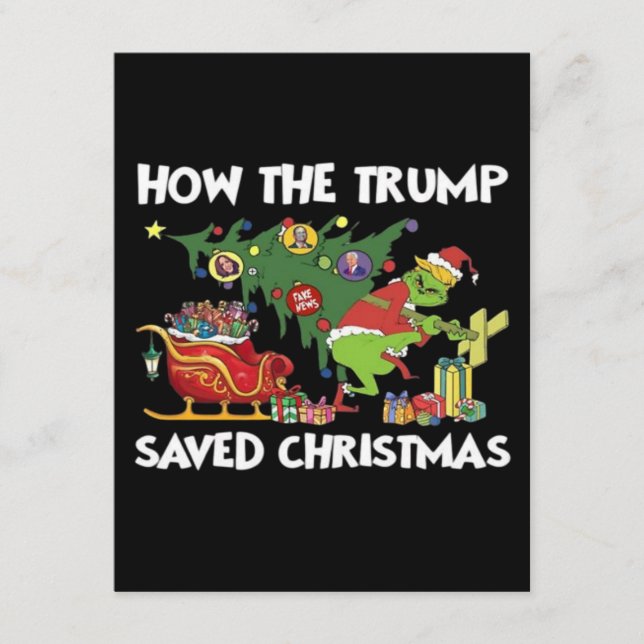 Tarjeta De Recepción Cómo salvó Trump a los Navidades (Anverso)