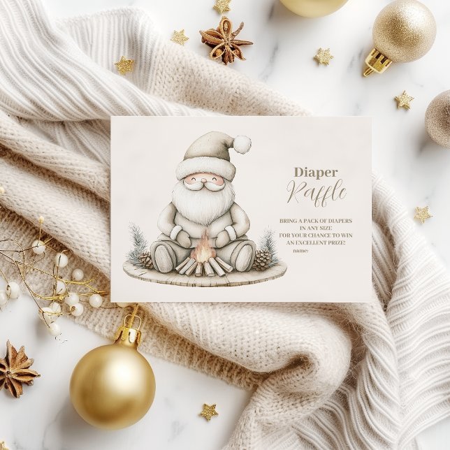 Tarjeta De Recepción Cómodo Santa Winter Baby Shower Diapper Raffle (Subido por el creador)