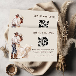 Tarjeta De Recepción Comparte el código QR de Love Rustic Western Boda