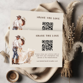 Tarjeta De Recepción Comparte el código QR de Love Rustic Western Boda