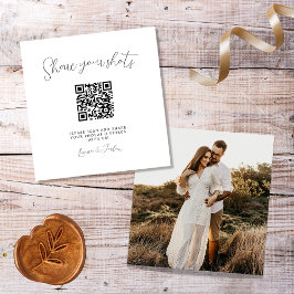 Tarjeta De Recepción Comparte tu Boda de código QR del álbum de fotos d