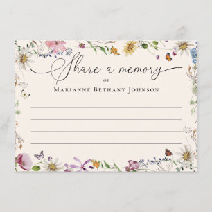 Tarjeta De Recepción Comparte un Recuerdo Celebración de la Vida Boho F