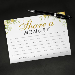 Tarjeta De Recepción Comparte un Recuerdo Memorial de Girasoles