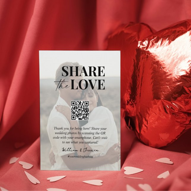 Tarjeta De Recepción Compartir el amor Código QR Compartir fotos de bod (Subido por el creador)