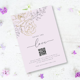Tarjeta De Recepción Compartir el código QR del Boda Love Lilac