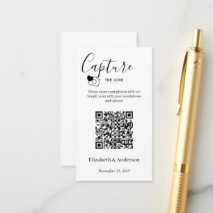 Tarjeta De Recepción Compartir Fotos de Boda con Código QR
