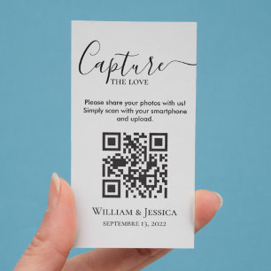 Tarjeta De Recepción Compartir fotos de Boda con código QR