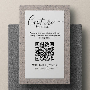 Tarjeta De Recepción Compartir fotos de Boda con código QR