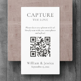 Tarjeta De Recepción Compartir Fotos de Boda con Código QR