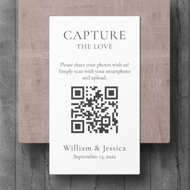 Tarjeta De Recepción Compartir fotos de Boda con código QR (Subido por el creador)