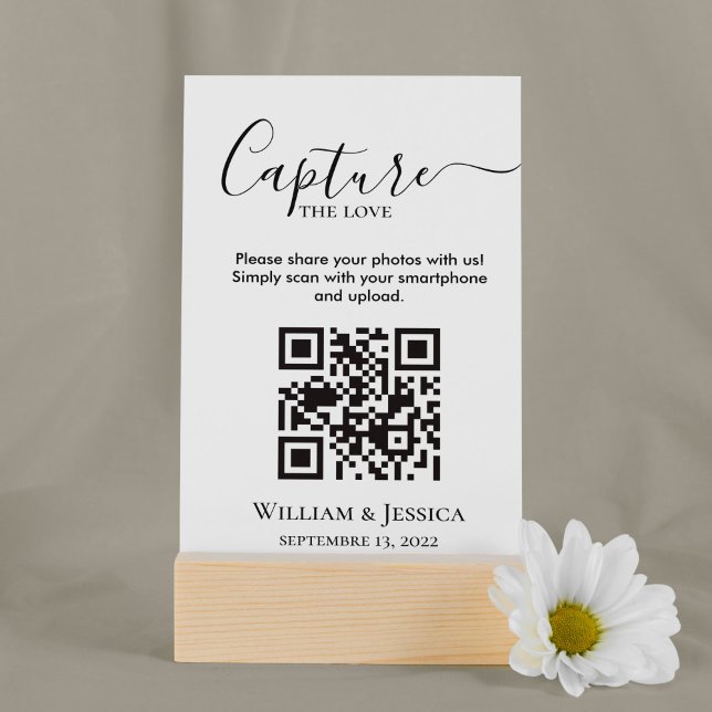 Tarjeta De Recepción Compartir fotos de Boda con código QR (Subido por el creador)